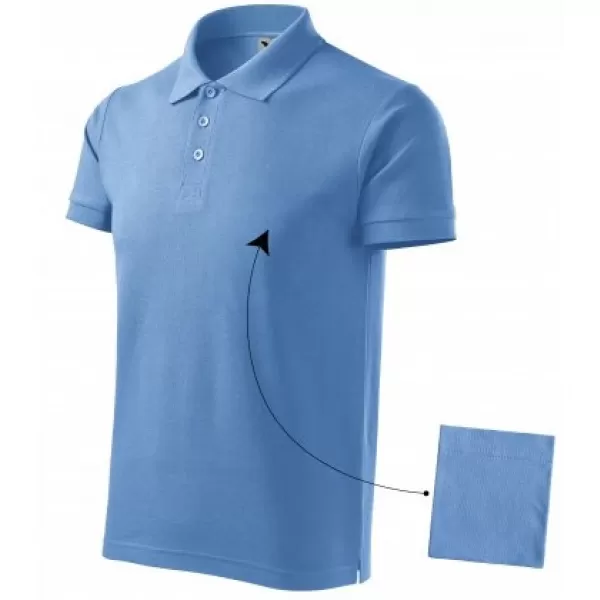  Férfi póló gallérral MALFINI COTTON 212 ÉG KÉK 