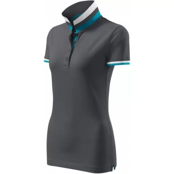  Női póló gallérral MALFINI PREMIUM COLLAR UP 257 VILÁGOS ANTRACIT 