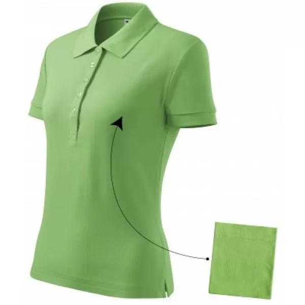  Női póló gallérral MALFINI COTTON 213 FŰ ZÖLD 