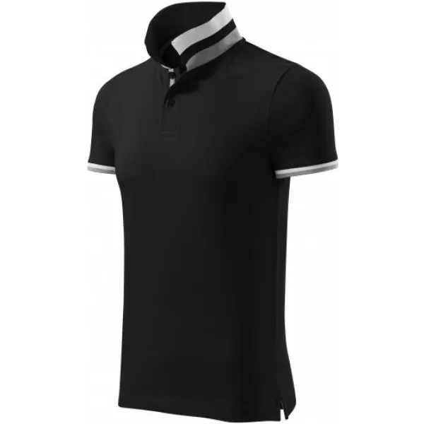  Férfi póló gallérral MALFINI PREMIUM COLLAR UP 256 FEKETE 