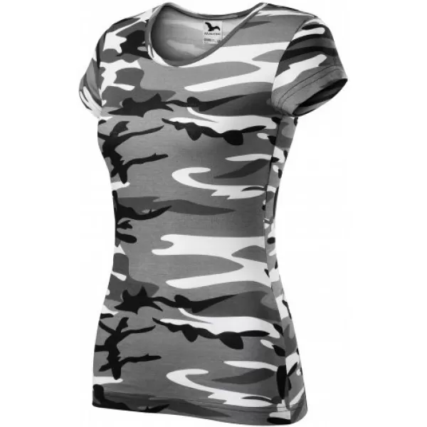  Női póló MALFINI CAMO PURE 122 TEREPSZÍNŰ SZÜRKE 