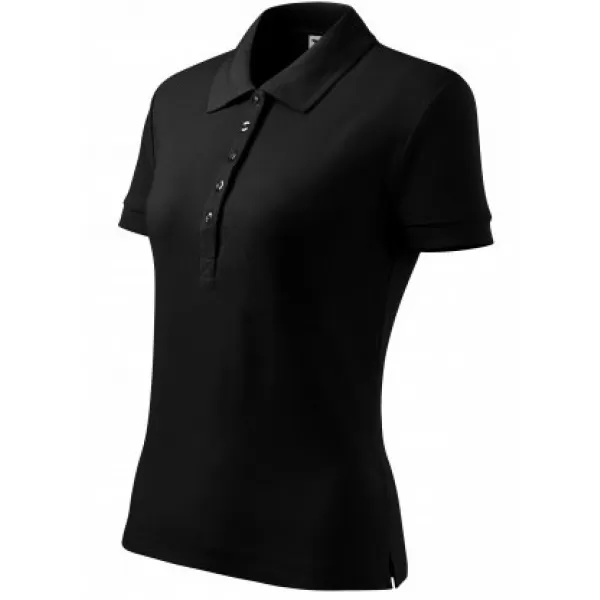  Női póló gallérral MALFINI COTTON 213 FEKETE 