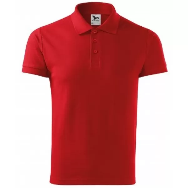  Férfi póló gallérral MALFINI COTTON 212 PIROS 