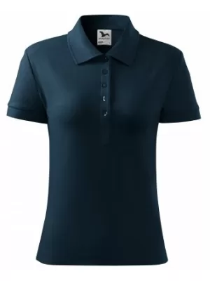 Női póló gallérral MALFINI COTTON 213 SÖTÉTKÉK