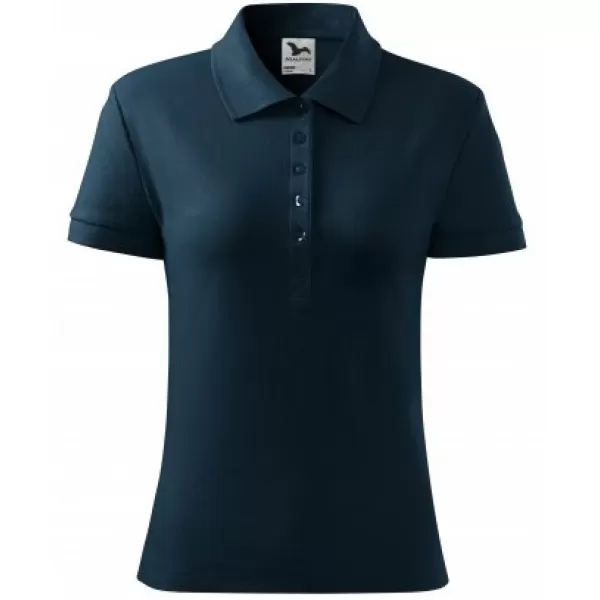  Női póló gallérral MALFINI COTTON 213 SÖTÉTKÉK 
