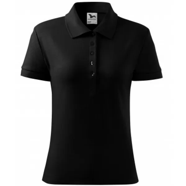  Női póló gallérral MALFINI COTTON 213 FEKETE 
