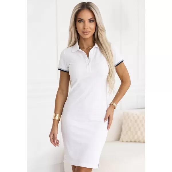  Női ruha gallérral MALFINI PREMIUM DRESS UP 271 FEHÉR 