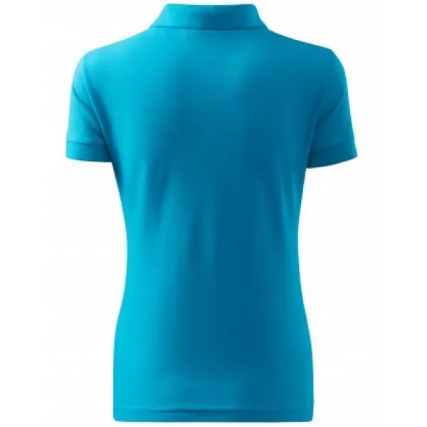  Női póló gallérral MALFINI COTTON 213 TÜRKIZ 