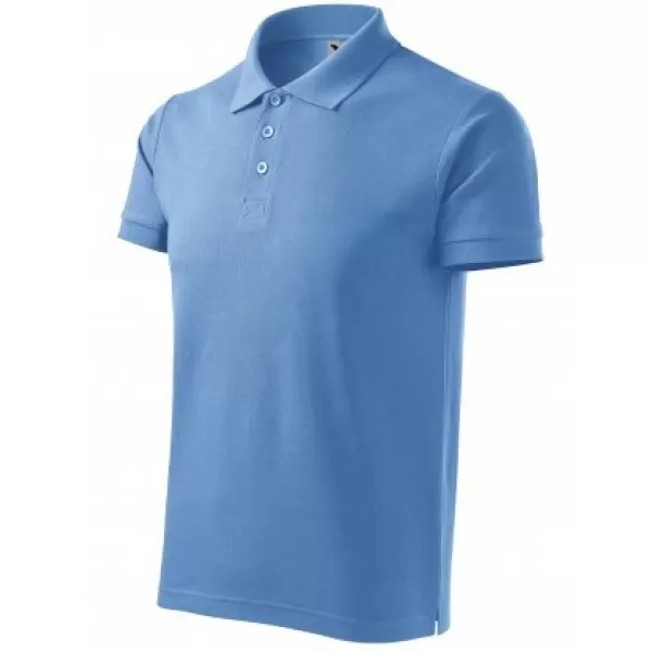  Férfi póló gallérral MALFINI COTTON 212 ÉG KÉK 