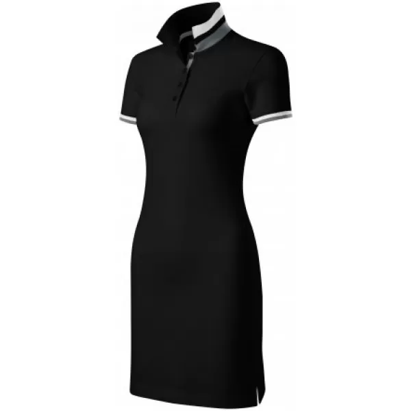  Női ruha gallérral MALFINI PREMIUM DRESS UP 271 FEKETE 