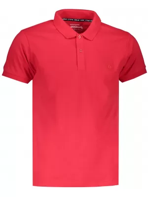 Mens t -ing egy gallérral OMBRE AS1048 PIROS