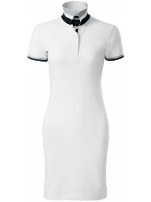 Női ruha gallérral MALFINI PREMIUM DRESS UP 271 FEHÉR