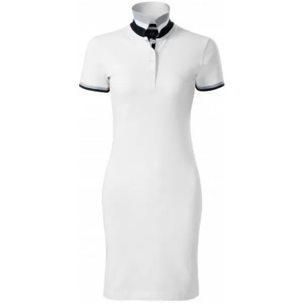  Női ruha gallérral MALFINI PREMIUM DRESS UP 271 FEHÉR 