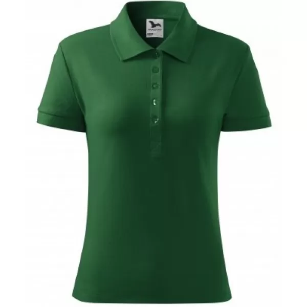  Női póló gallérral MALFINI COTTON 213 ÜVEG ZÖLD 