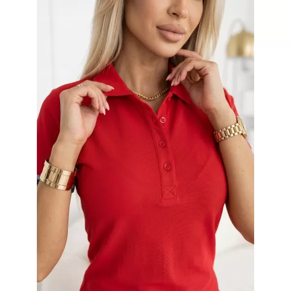  Női ruha gallérral MALFINI PREMIUM DRESS UP 271 PIROS KÉPLET 