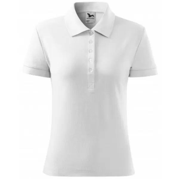  Női póló gallérral MALFINI COTTON 213 FEHÉR 