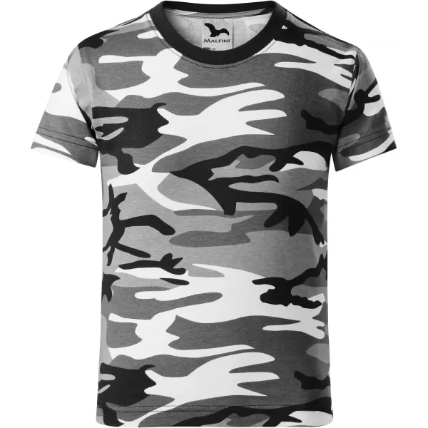  Gyermek póló MALFINI CAMOUFLAGE 149 TEREPSZÍNŰ SZÜRKE 
