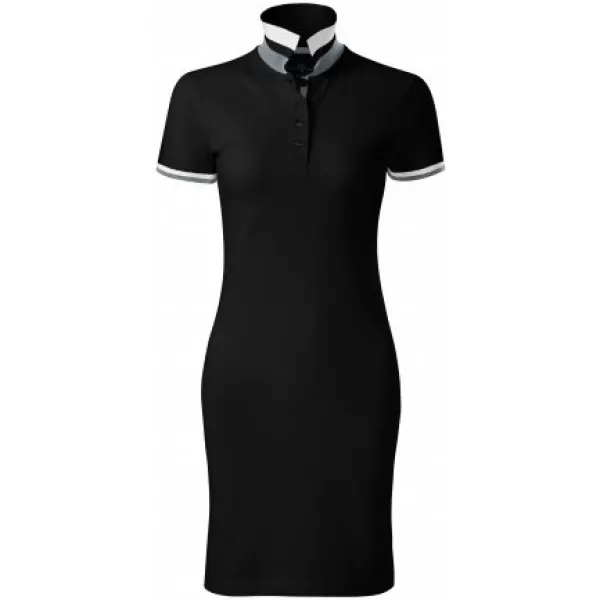  Női ruha gallérral MALFINI PREMIUM DRESS UP 271 FEKETE 
