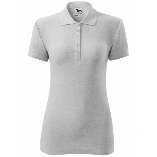 Női póló gallérral MALFINI COTTON 213 VILÁGOSSZÜRKE KIEMELÉSEK 