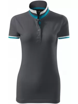 Női póló gallérral MALFINI PREMIUM COLLAR UP 257 VILÁGOS ANTRACIT