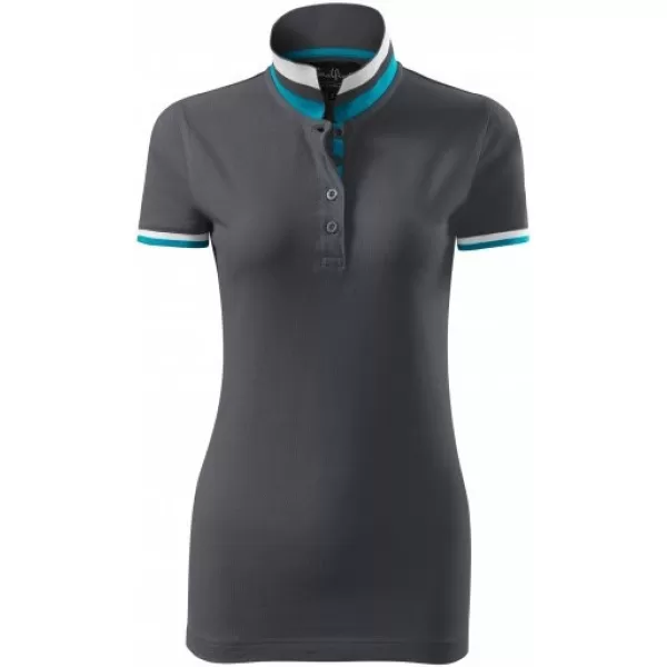  Női póló gallérral MALFINI PREMIUM COLLAR UP 257 VILÁGOS ANTRACIT 