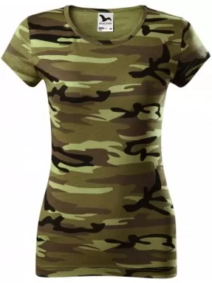 Női póló MALFINI CAMO PURE 122 TEREPSZÍNŰ ZÖLD