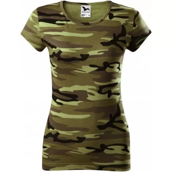  Női póló MALFINI CAMO PURE 122 TEREPSZÍNŰ ZÖLD 