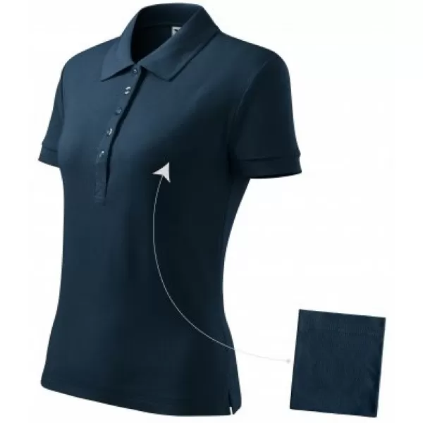  Női póló gallérral MALFINI COTTON 213 SÖTÉTKÉK 