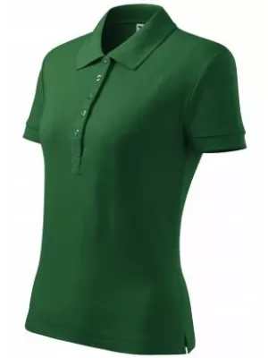 Női póló gallérral MALFINI COTTON 213 ÜVEG ZÖLD