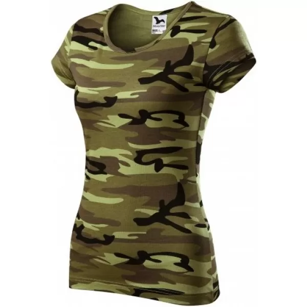  Női póló MALFINI CAMO PURE 122 TEREPSZÍNŰ ZÖLD 