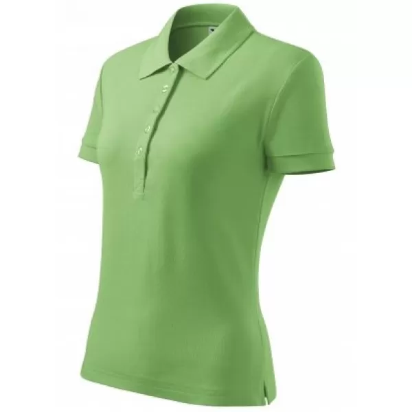  Női póló gallérral MALFINI COTTON 213 FŰ ZÖLD 