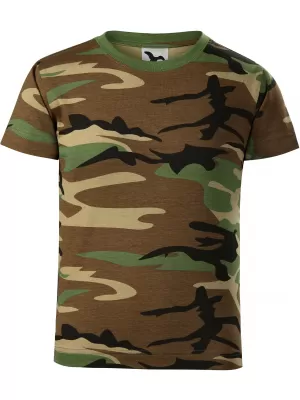 Gyermek póló MALFINI CAMOUFLAGE 149 TEREPSZÍNŰ BARNA