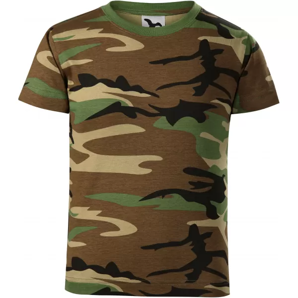  Gyermek póló MALFINI CAMOUFLAGE 149 TEREPSZÍNŰ BARNA 