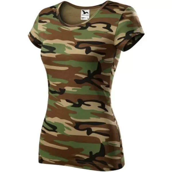  Női póló MALFINI CAMO PURE 122 TEREPSZÍNŰ BARNA 