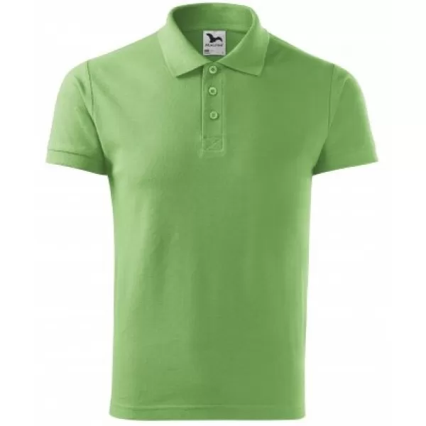  Férfi póló gallérral MALFINI COTTON 212 FŰ ZÖLD 