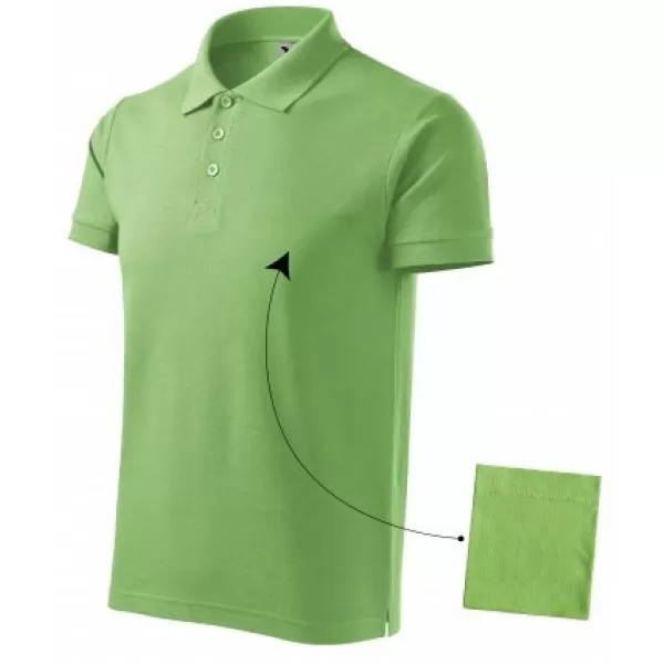  Férfi póló gallérral MALFINI COTTON 212 FŰ ZÖLD 
