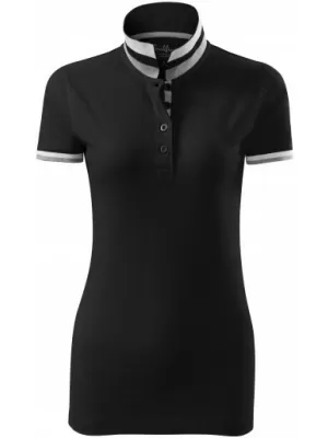Női póló gallérral MALFINI PREMIUM COLLAR UP 257 FEKETE