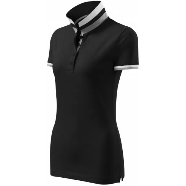  Női póló gallérral MALFINI PREMIUM COLLAR UP 257 FEKETE 
