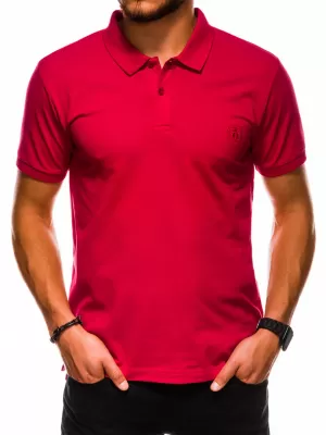 Mens t -ing egy gallérral OMBRE AS1048 PIROS