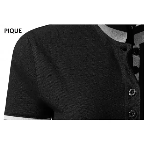  Férfi póló gallérral MALFINI PREMIUM COLLAR UP 256 FEKETE 