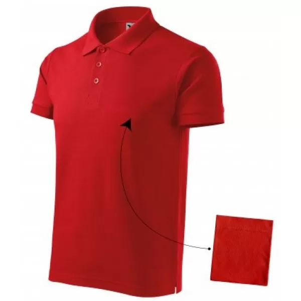  Férfi póló gallérral MALFINI COTTON 212 PIROS 