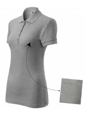 Női póló gallérral MALFINI COTTON 213 SÖTÉTSZÜRKE KIEMELÉSEK