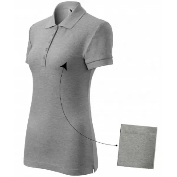  Női póló gallérral MALFINI COTTON 213 SÖTÉTSZÜRKE KIEMELÉSEK 