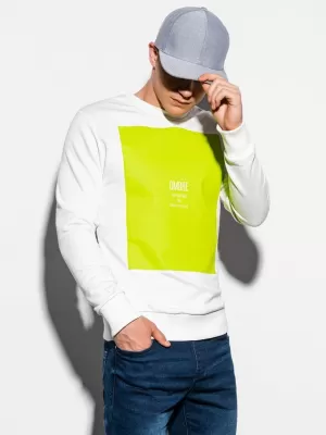 Férfi pulóver OMBRE AB1045 FEHÉR