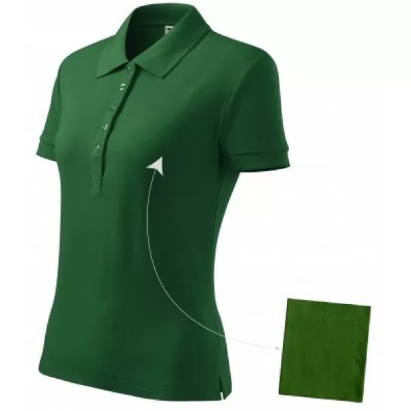  Női póló gallérral MALFINI COTTON 213 ÜVEG ZÖLD 