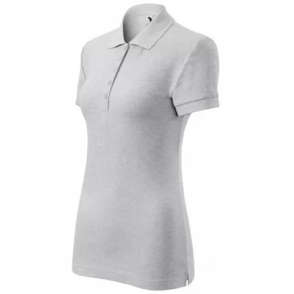  Női póló gallérral MALFINI COTTON 213 VILÁGOSSZÜRKE KIEMELÉSEK 