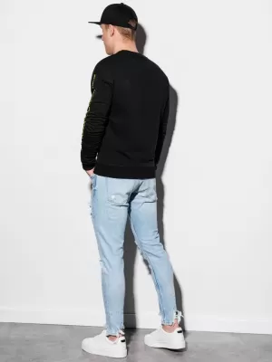 Férfi pulóver OMBRE AB1046 FEKETE