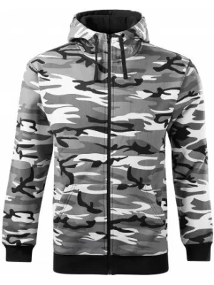 Férfi pulóver MALFINI CAMO ZIPPER C19 TEREPSZÍNŰ SZÜRKE