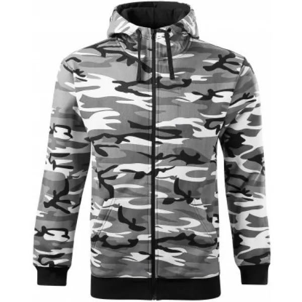  Férfi pulóver MALFINI CAMO ZIPPER C19 TEREPSZÍNŰ SZÜRKE 