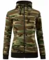 Női pulóver MALFINI CAMO ZIPPER C20 TEREPSZÍNŰ BARNA